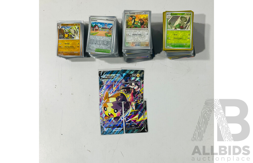 Large Collection of Mostly Foil Pokémon Tag Cards From Several Sets Including Morpeko V-union and