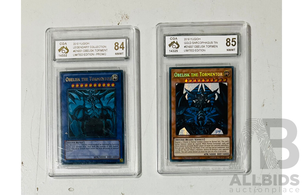 Collection of Foil Yu-Gi-Oh Cards Including Seven Graded Cards