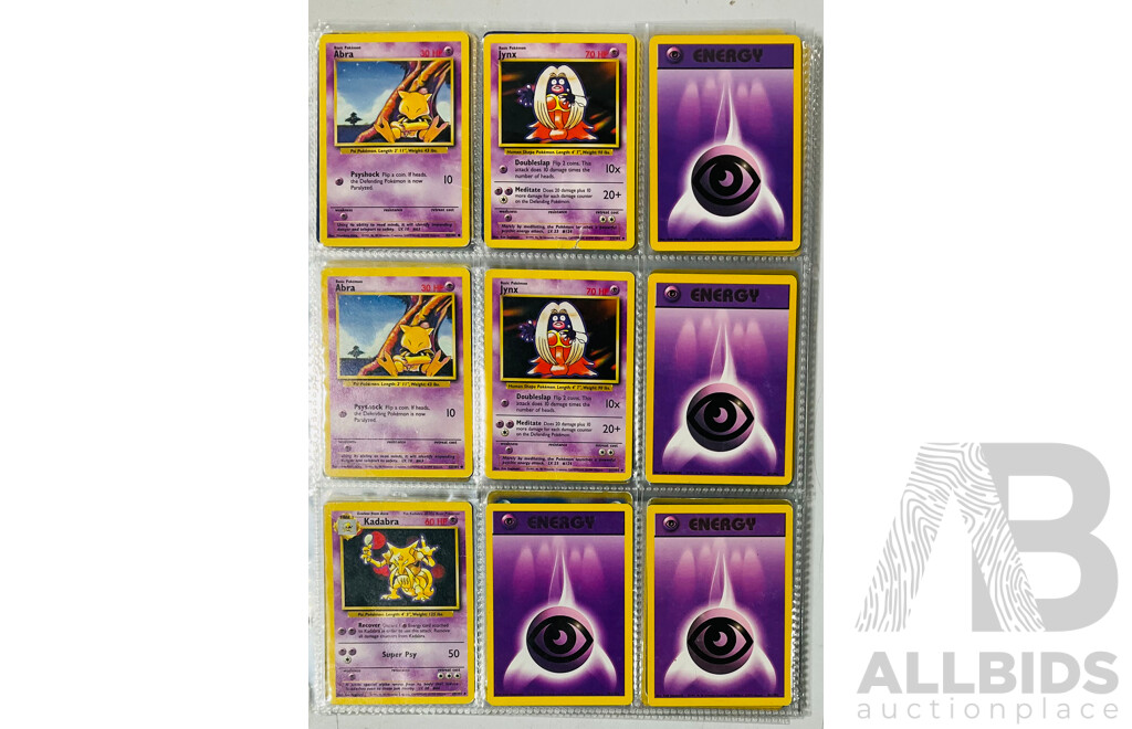 Collection of Pokemon TCG Singles Including Some Base Edition Cards in Binder Sleeves