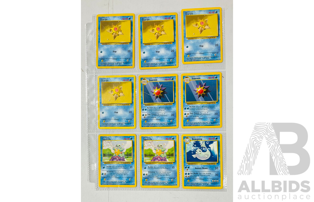 Collection of Pokemon TCG Singles Including Some Base Edition Cards in Binder Sleeves