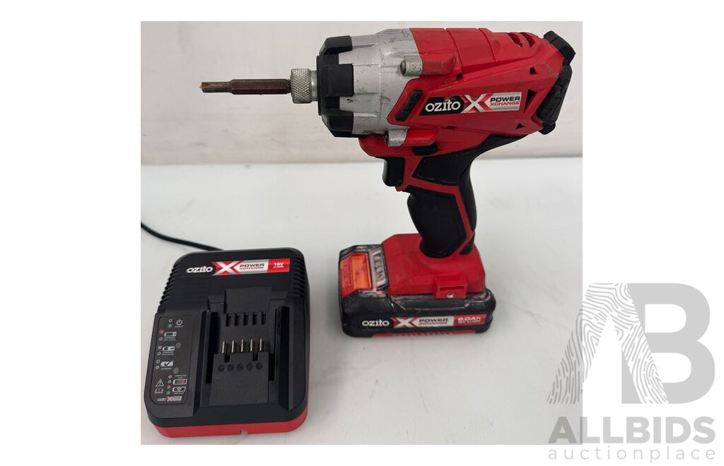 Ozito Cordless 18V Impact Driver and Battery Charger