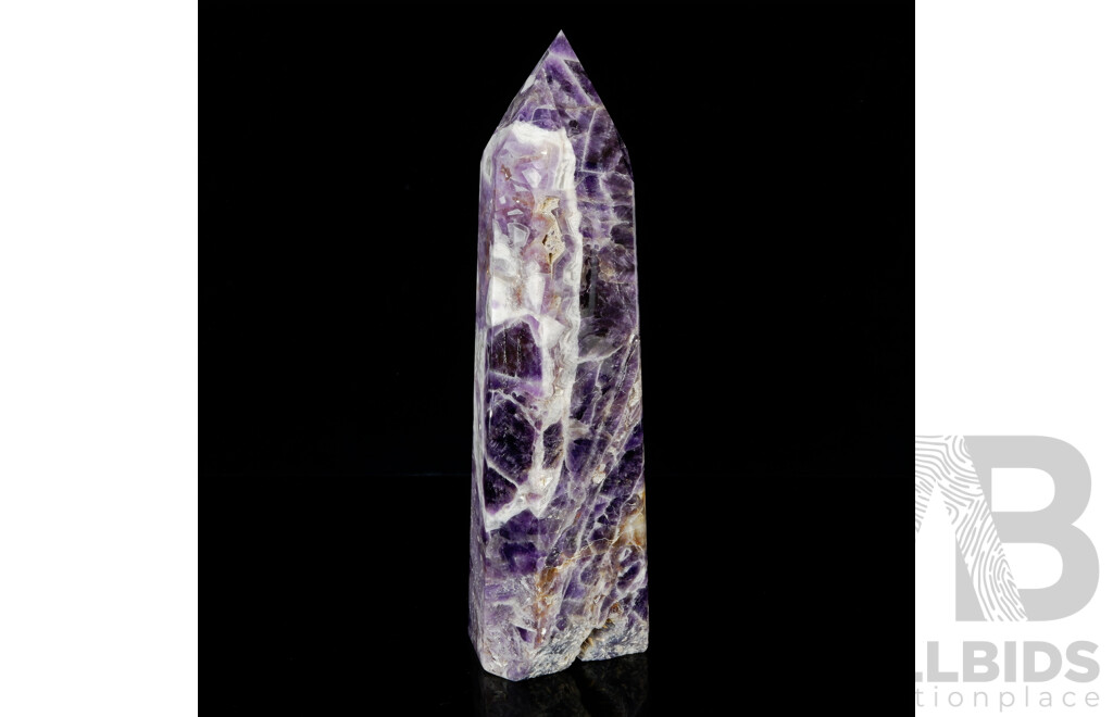 Large Polished Amethyst Crystal Obelisk with Terminated Point