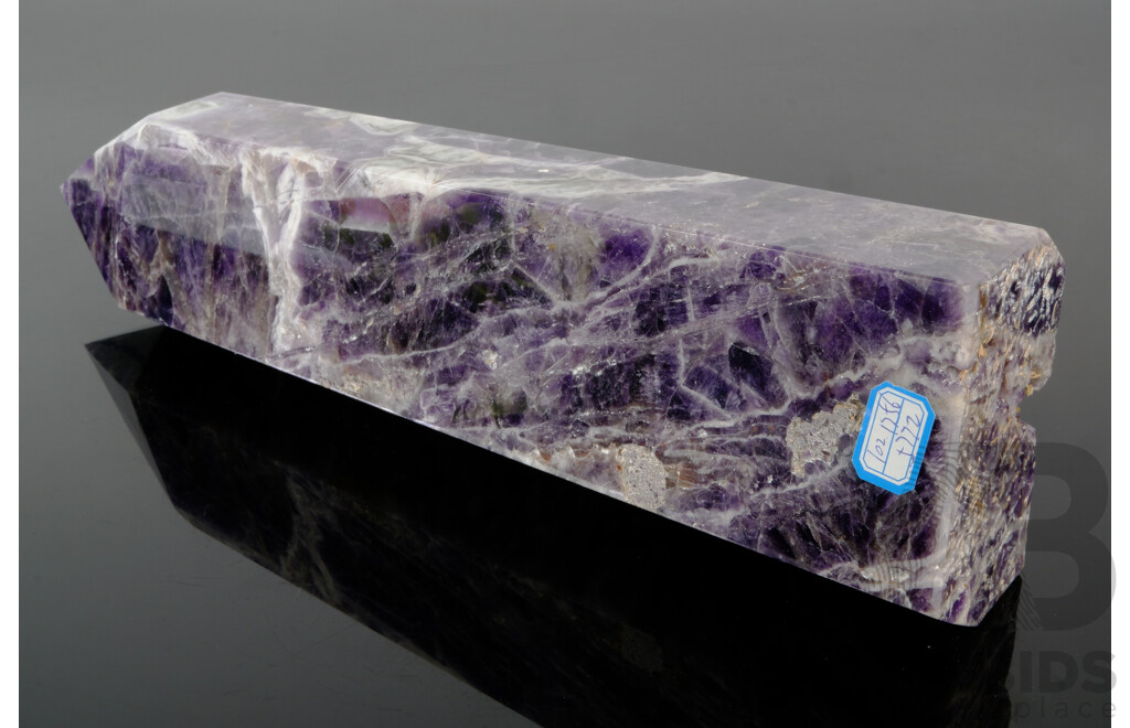 Large Polished Amethyst Crystal Obelisk with Terminated Point