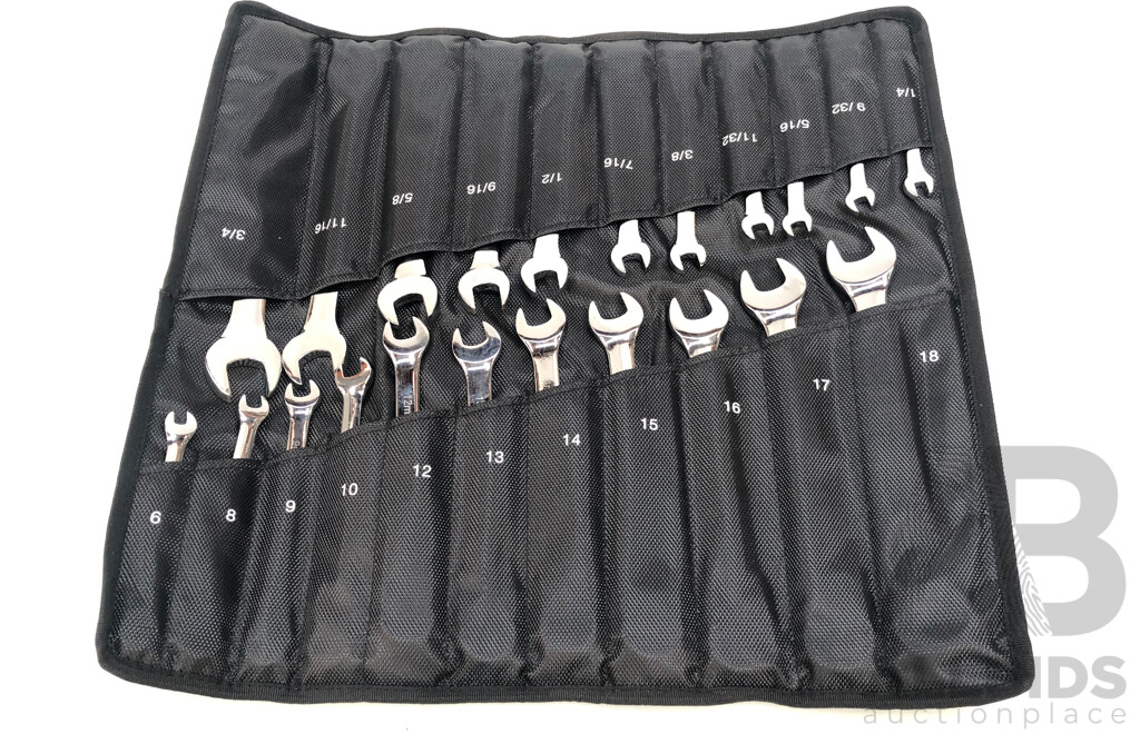 22 Piece Metric/Imperial Ratchet Combination Spanner Set - New