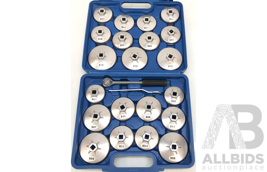 23 Piece Oil Filter Cap Removal Socket Wrench Set - New