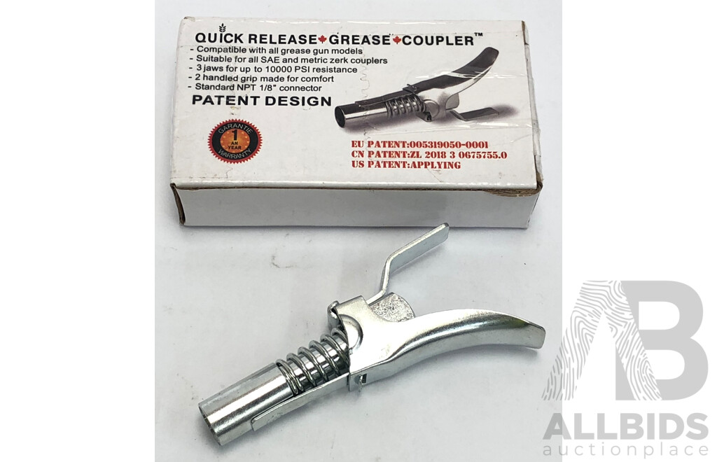 Quick Release Grease Couplers - Lot of Nine - Brand New