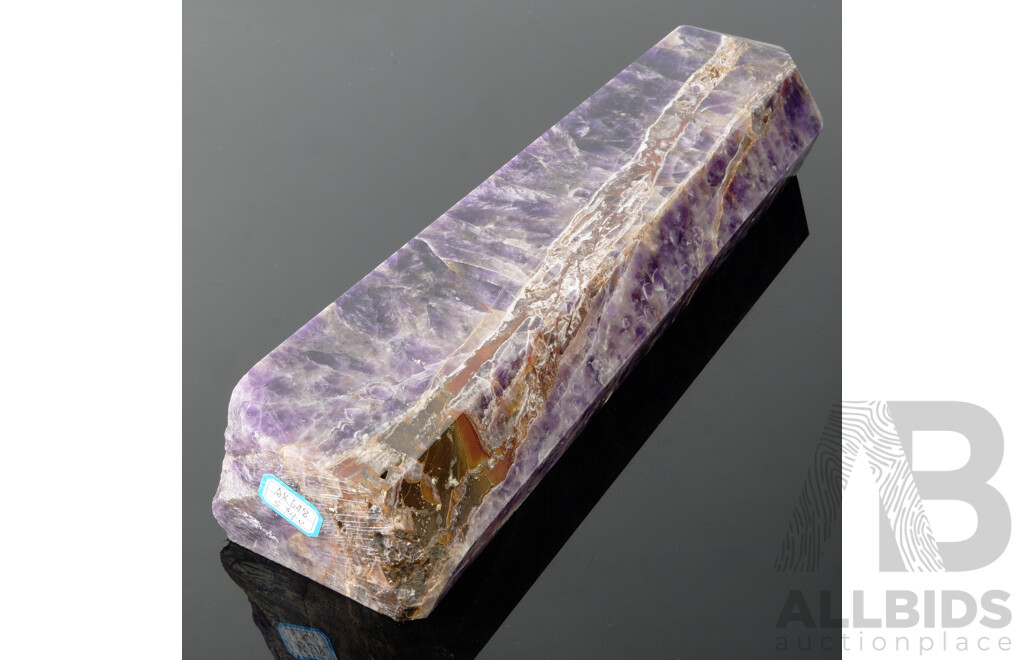 Large Polished Amethyst Crystal Obelisk with Terminated Point