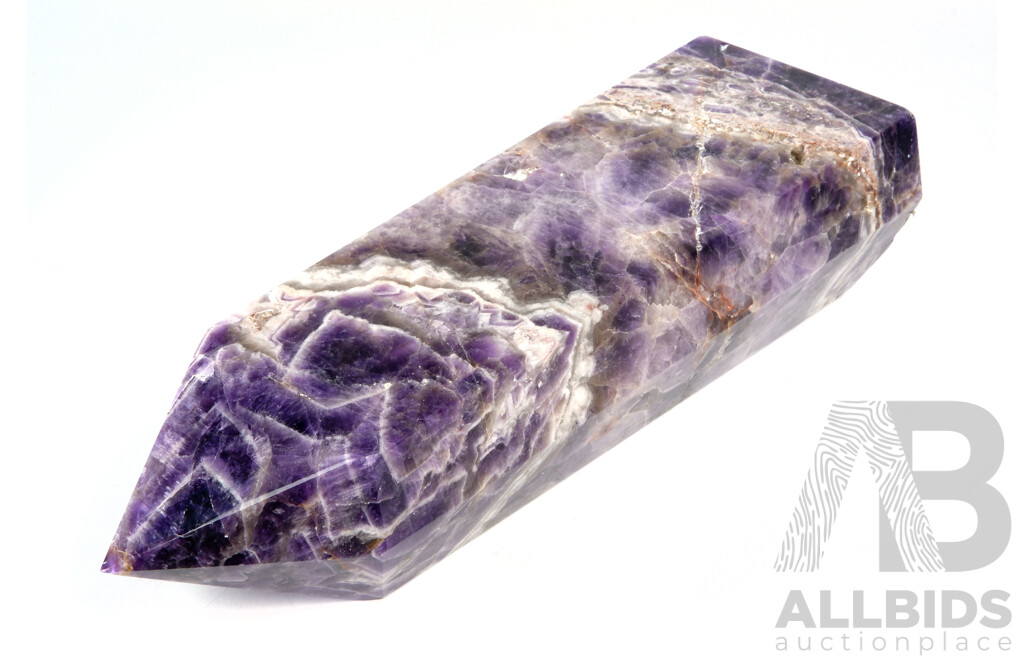 Large Polished Amethyst Crystal Obelisk with Terminated Point