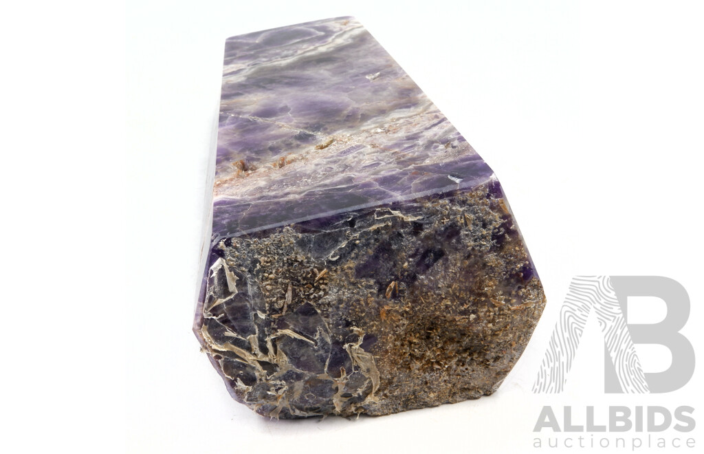 Large Polished Amethyst Crystal Obelisk with Terminated Point