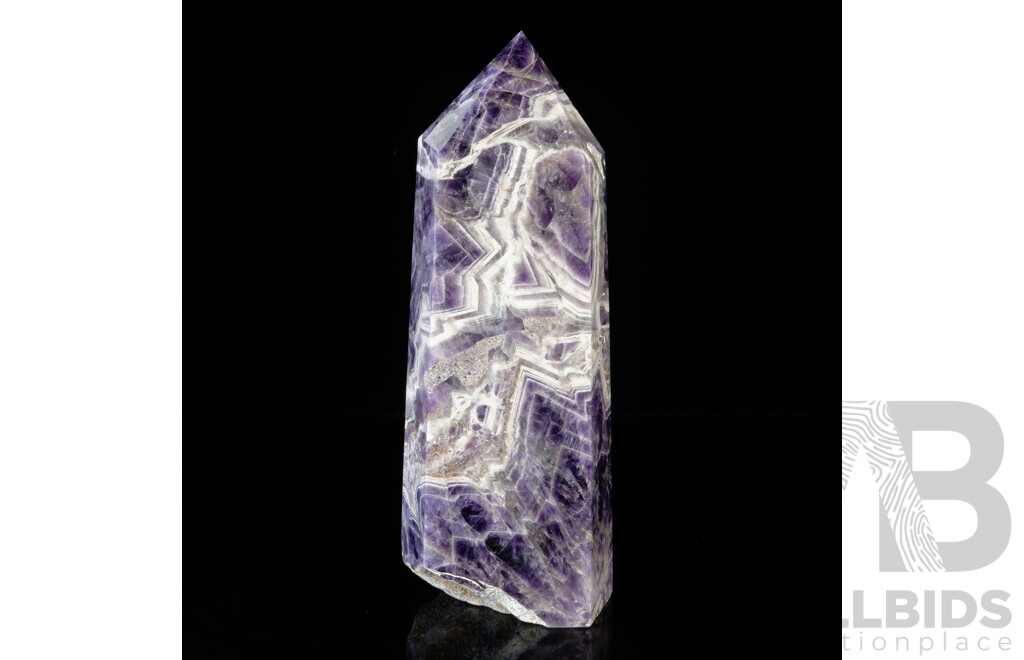 Large Polished Amethyst Crystal Obelisk with Terminated Point