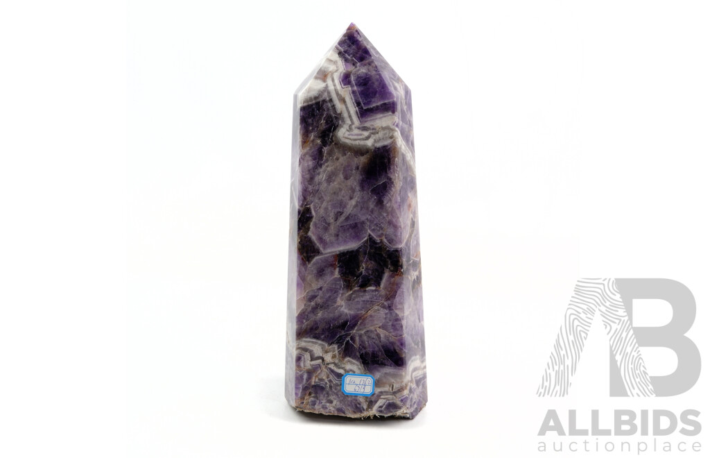 Large Polished Amethyst Crystal Obelisk with Terminated Point