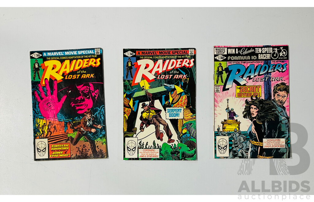 Marvel Comics Official Comic Adaptation Indiana Jones and the Raiders of the Lost Ark Issues #1-3