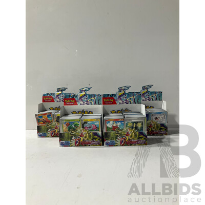 Large Collection of Pokemon TCG Cards From Scarlet & Violet Including Four Empty Booster Box Boxes