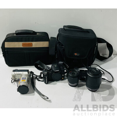 LUMIX G10 Digital Camera and Sony Carl Zeiss Vario-sonnar Digital Camera with Two Lumix Lenses and Cases