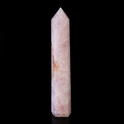 Large Polished Rose Quartz Crystal Obelisk with Terminated Point