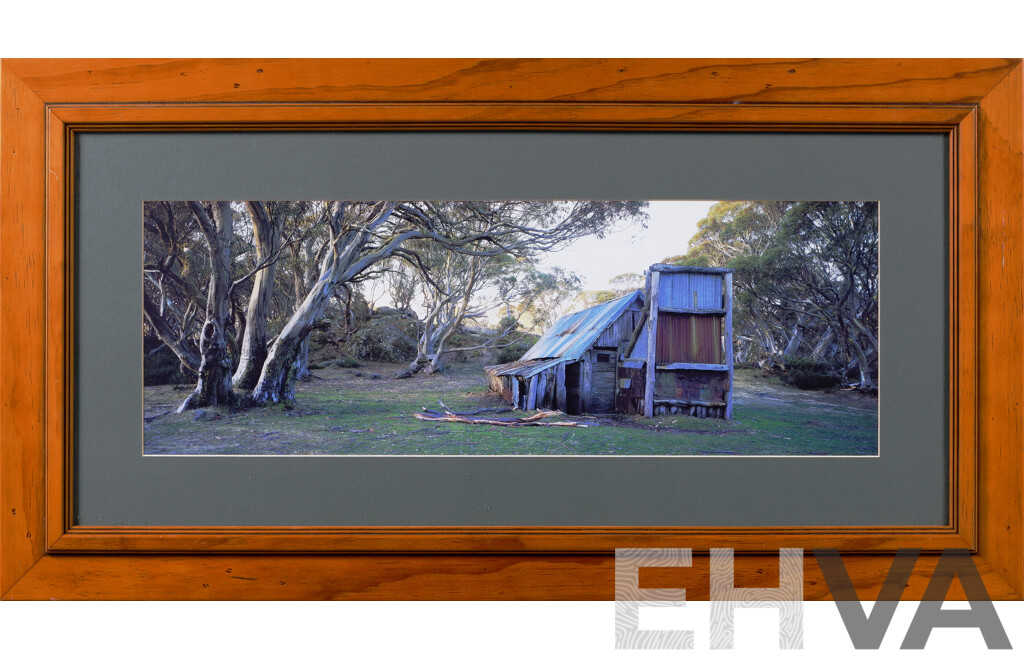 Ken Duncan, (20th Century, Australian, 1954-), Wallace Hut Alpine National Park Falls Creek, Quality Framed Print of Original Photograph, 40 x 75 cm (frame)