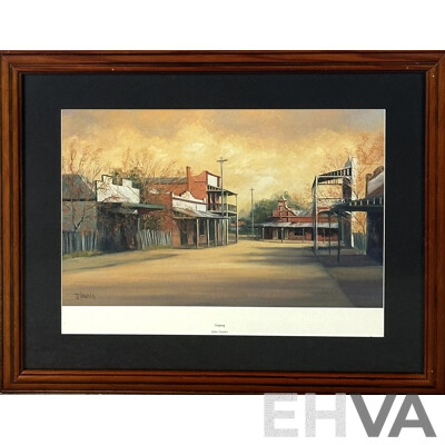 John Vander, (20th Century, Belgian Australian, 1947-), Gulgong, Berrima, Maldon and Untitled, Quality Print Copies of Original Oils, 45 x 55 cm (frames) (4)