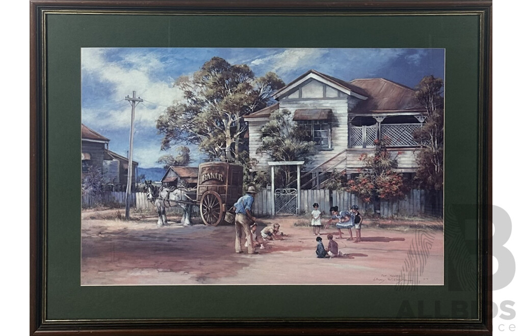 d'Arcy W. Doyle, (20th Century, Australian, 1932-2001), Jolly Swagman, for Keeps & The Cricket Match, Quality Reproduction Prints of Original Oils, 74 x 101 cm (largest frame) (3)