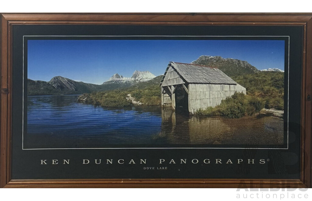 Ken Duncan, (20th Century, Australian, 1954-),  Dove Lake, Reproduction Colour Print of Original Photograph, 57 x 97 cm (frame)