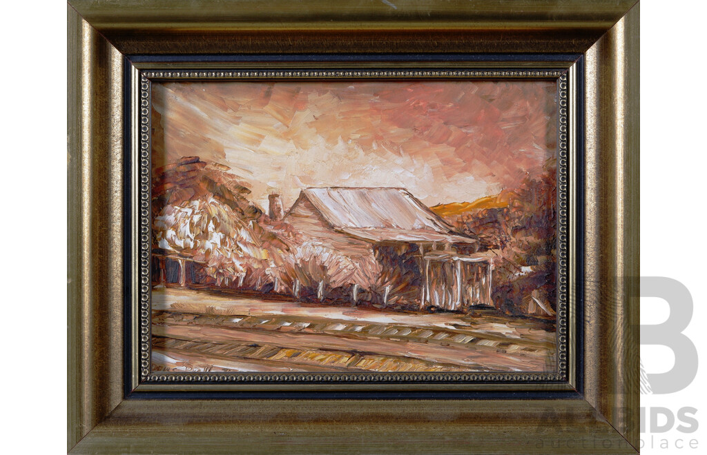 Doris Pratt (20th Century, Australian), Lovely Trio of Outback Miniatures, Acrylic on Board, 21.5 x 26.5 cm (frames) (3)