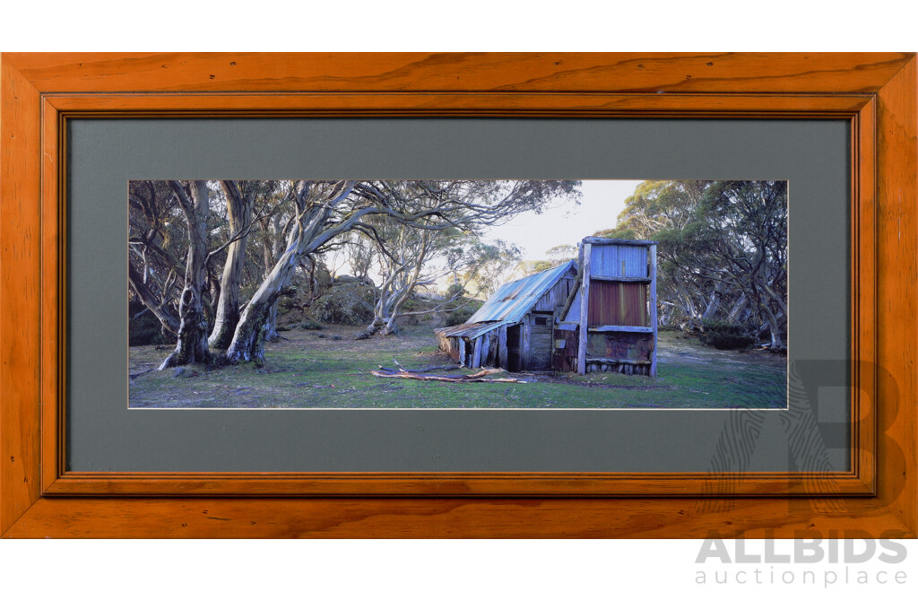 Ken Duncan, (20th Century, Australian, 1954-), Wallace Hut Alpine National Park Falls Creek, Quality Framed Print of Original Photograph, 40 x 75 cm (frame)