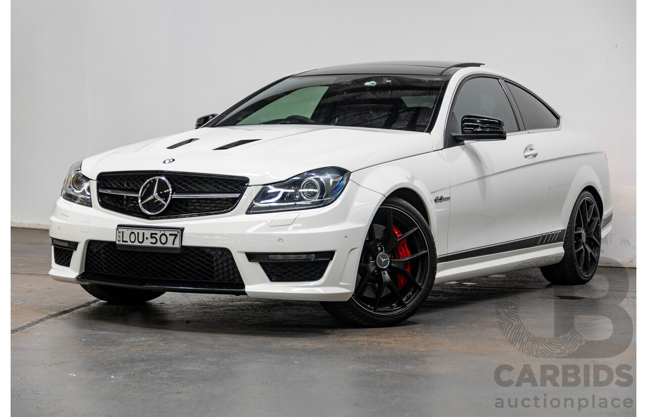 02/2015 Mercedes Benz C63 AMG Edition 507 W204 MY14 2d Coupe Polar White V8 6.3L