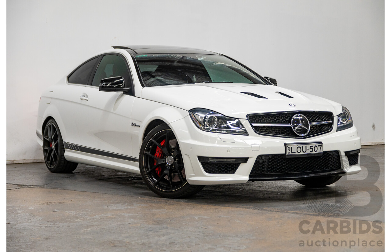 02/2015 Mercedes Benz C63 AMG Edition 507 W204 MY14 2d Coupe Polar White V8 6.3L