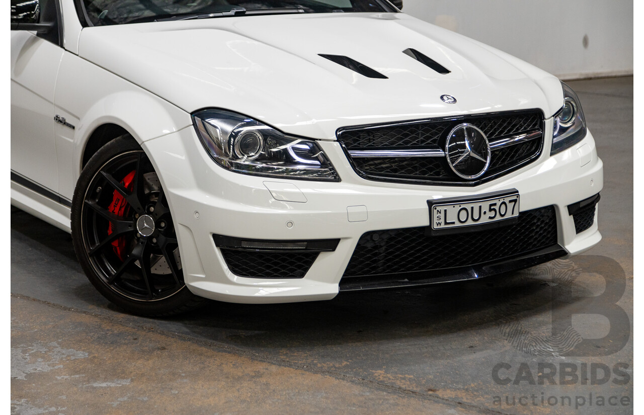 02/2015 Mercedes Benz C63 AMG Edition 507 W204 MY14 2d Coupe Polar White V8 6.3L