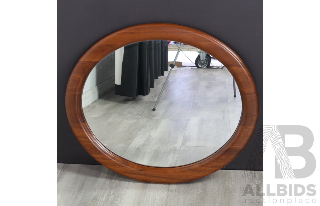 Round Timber Framed Mirror