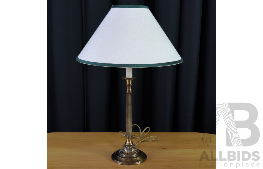 Queen Anne Antique Brass Table Lamp by Carramar