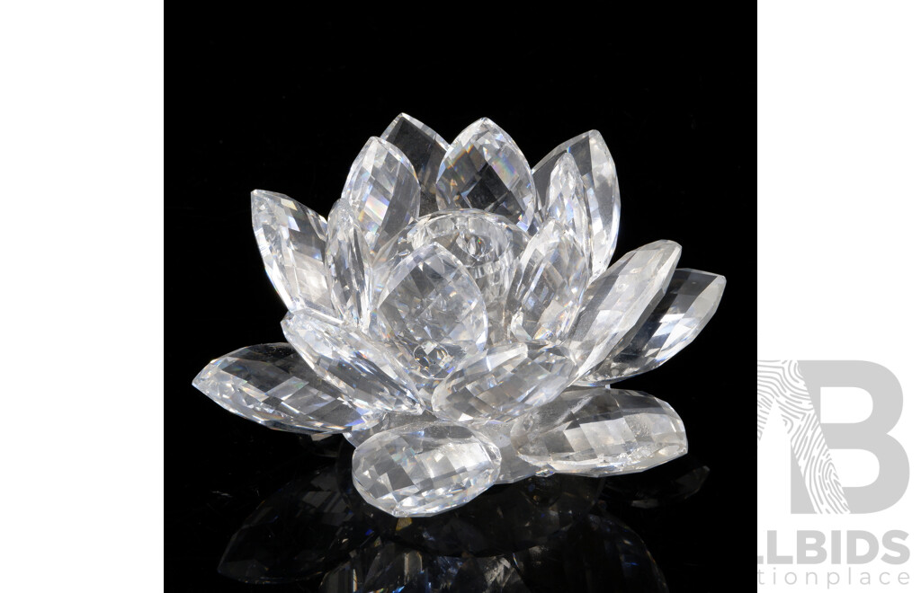 Retro Swarovski Crystal Lotus Flower