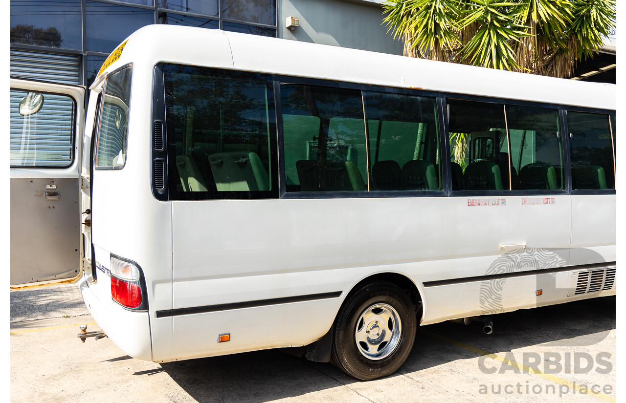 10/2012 Toyota Coaster LWB (4x2) XZB50R 07 Upgrade Bus White Turbo Diesel 4.0L - 21 Seater