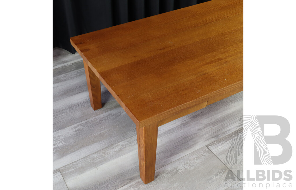 Modern Timber Dining Coffee Table with Single Drawer