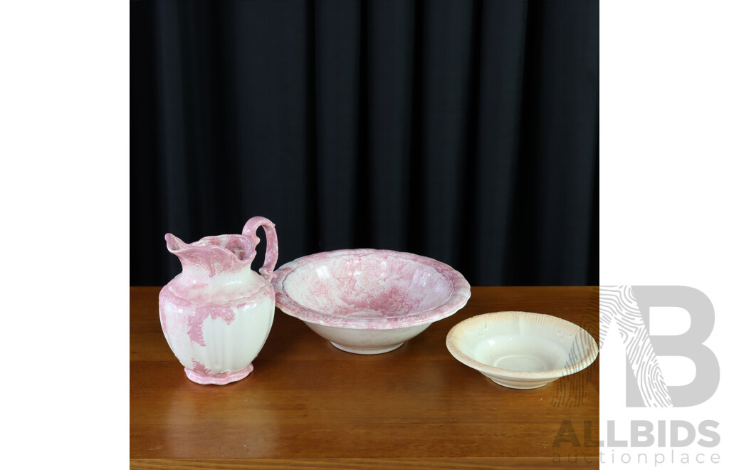 Glazed Ceramic Jug and Basin