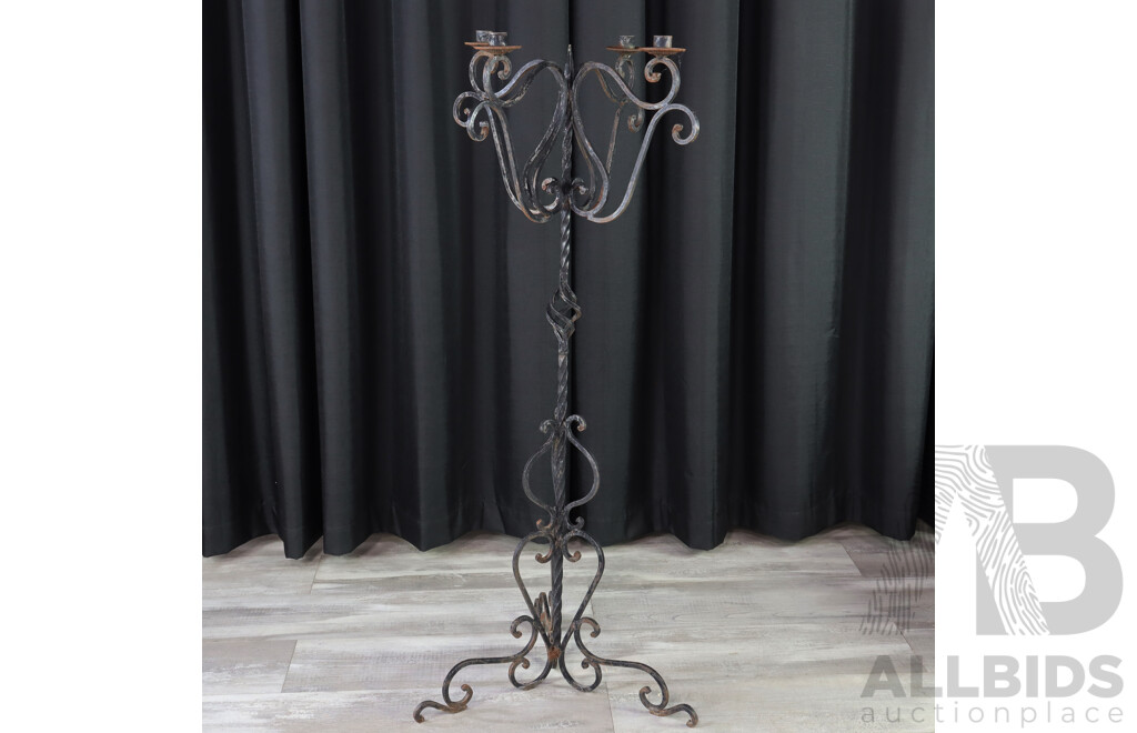 Wrought Iron Standing Candelabra