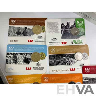 Australian 2015 ANZACS Remembered Coin Folders, One Complete Other Partially Complete with 2016 ANZAC Coins