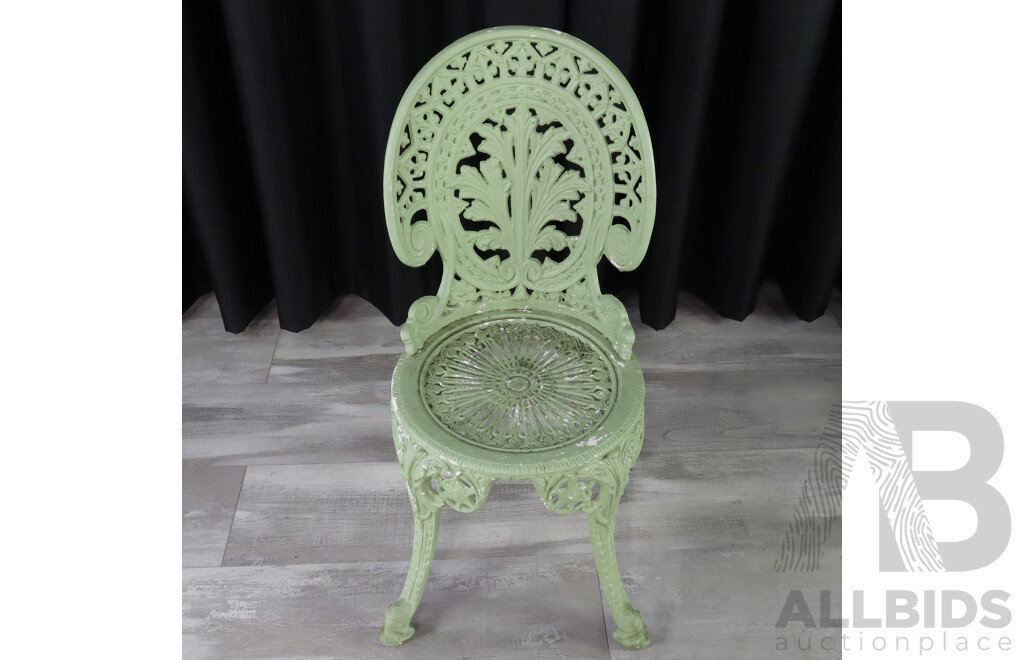 Pair Cast Iron Outdoor Garden Chairs