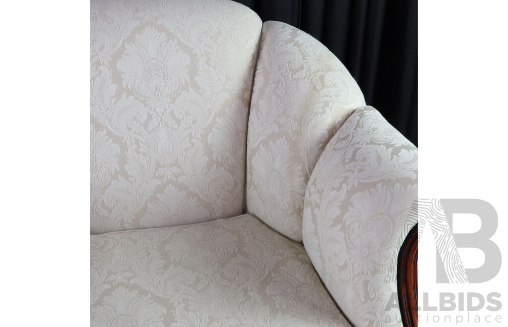 Three Piece Cream Brocade Lounge Suite by AGEM Furniture