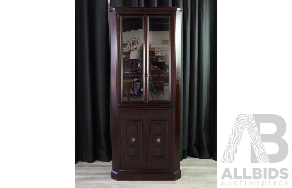 Glass Fronted Corner Display Cabinet 