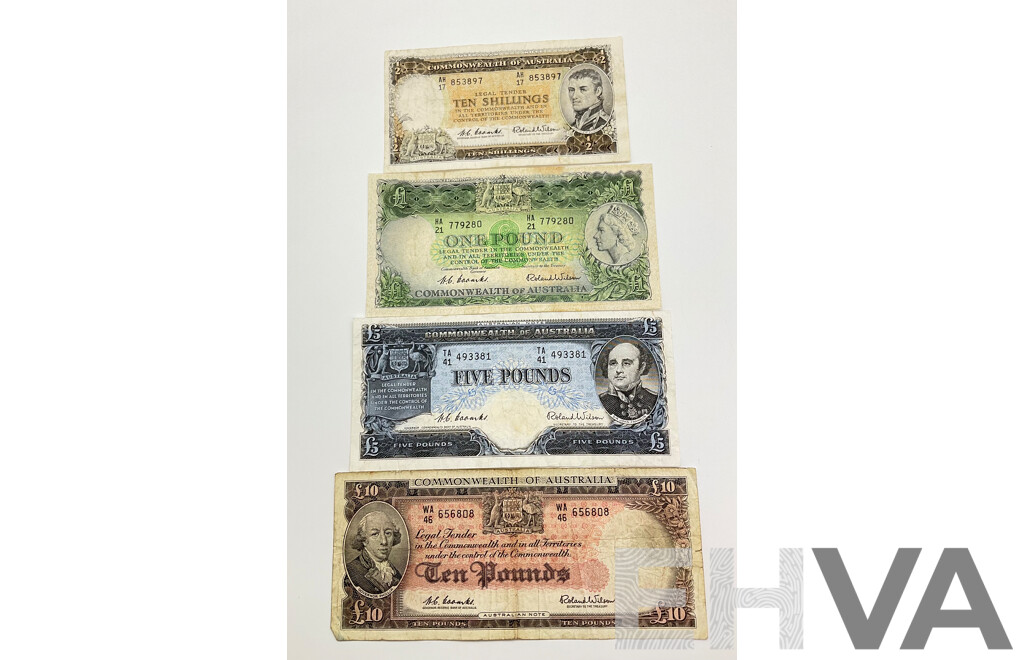 Five Note Set Coombs Wilson Australian Notes.