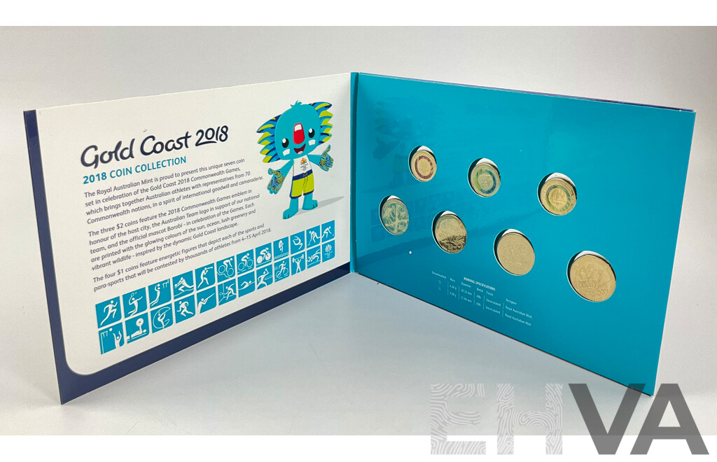Australian 2018 Gold Coast Commonwealth Games 7 Coin Set
