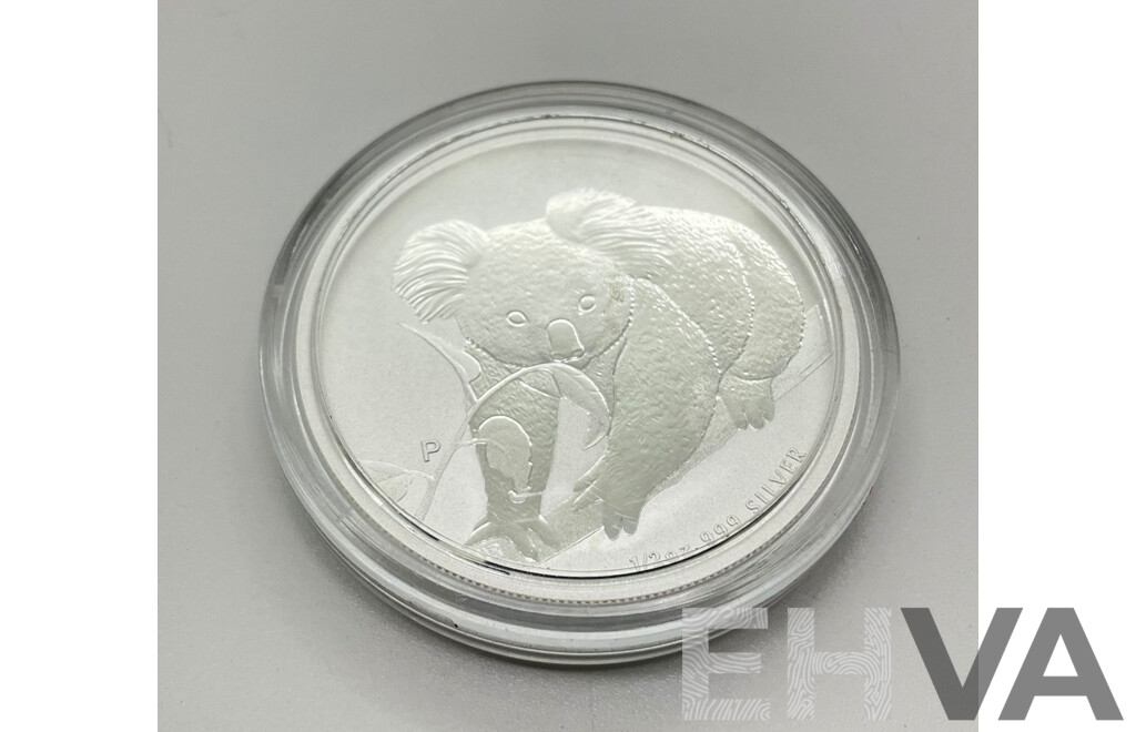 Australian 2010 Perth Mint Fine 99.9% Silver 50 Cent Coin Koala Series