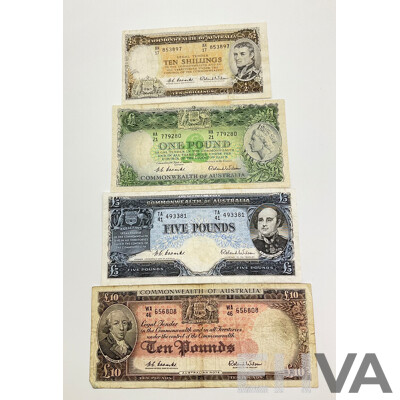 Five Note Set Coombs Wilson Australian Notes.