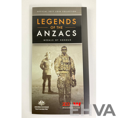 Australian 2017 Legends of the Anzacs Medal Collection Folder(empty). Brand New, Never Opened.