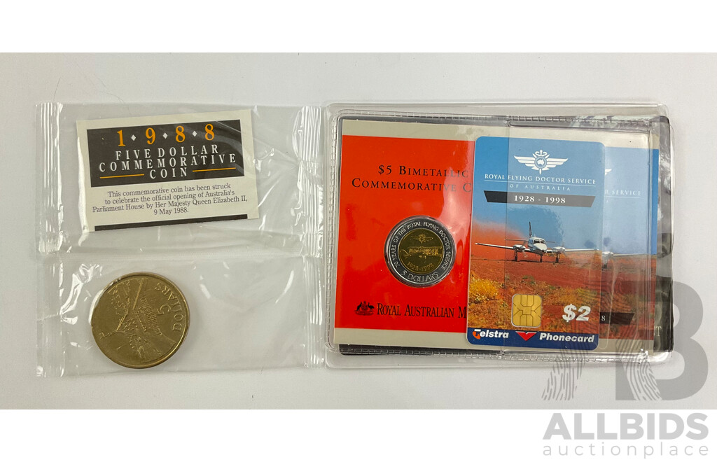 Australian Commemorative Five Dollar Coins, 1988 and 1998