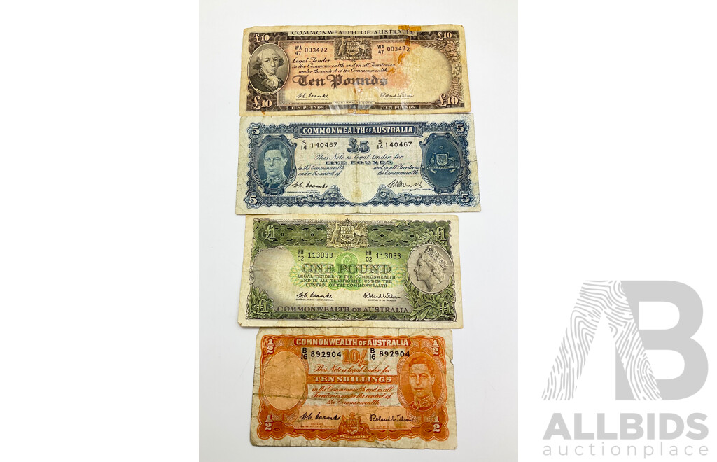 Australian 1960's Set of Coombs Wilson Pre Decimal Notes.