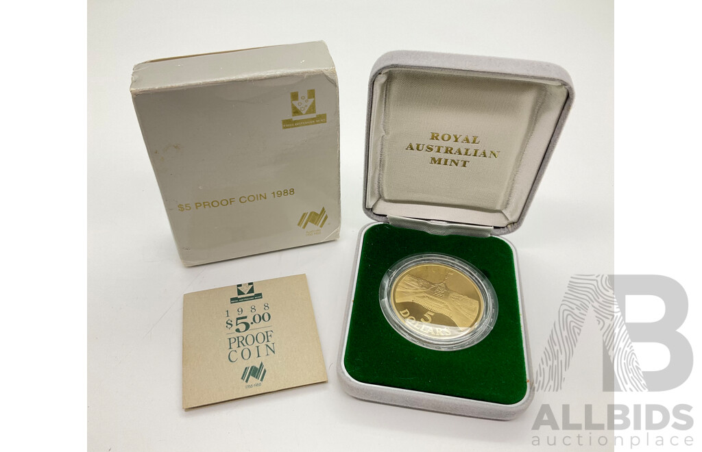 Australian 1988 RAM $5 Proof Coin, New Parliament House