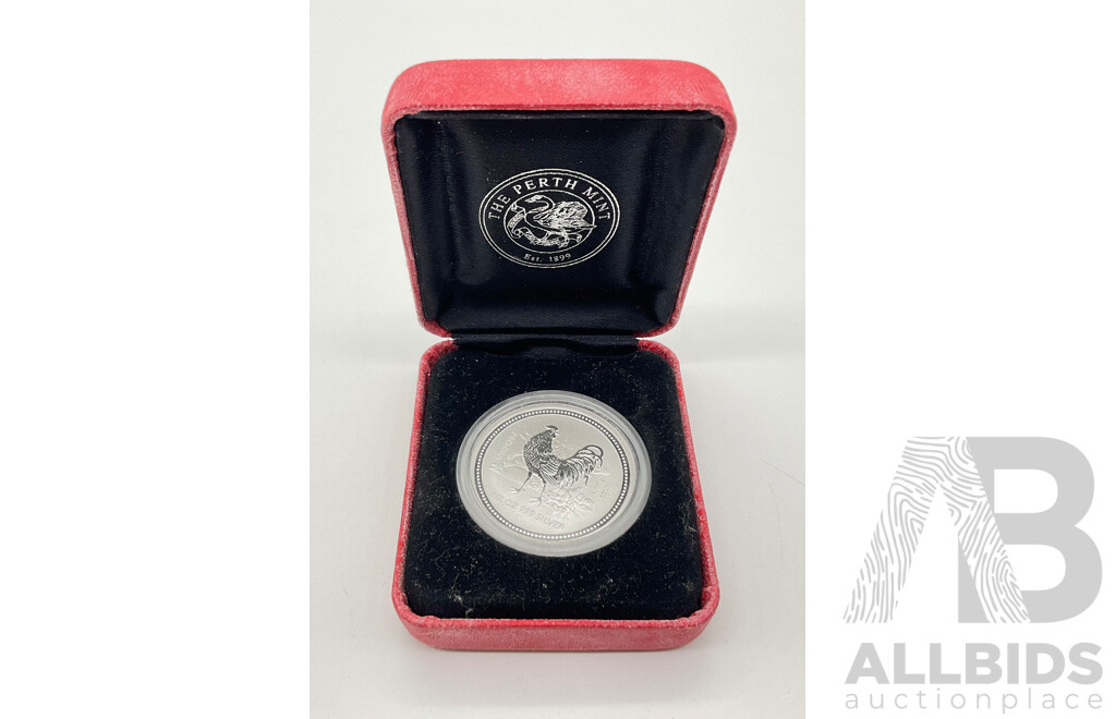 Australian 2005 Perth Mint Year of the Rooster Coin. 1/2 Oz.Silver Proof Coin