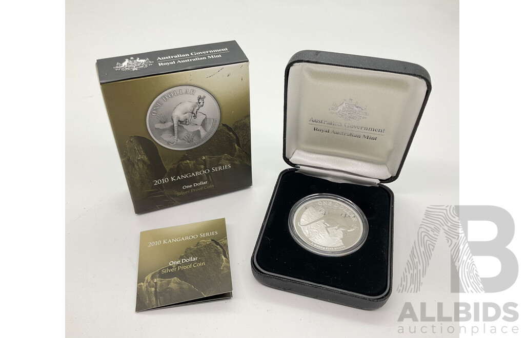 Australian 2010 RAM Kangaroo Series, Yellow Footed Rock Wallaby. Fine Silver Proof Coin 1oz.
