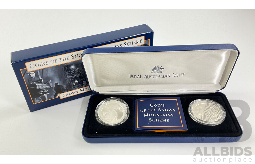 Australian 1999 Fine Silver $10 Proof Coins. Coins of the Snowy Moutais Scheme